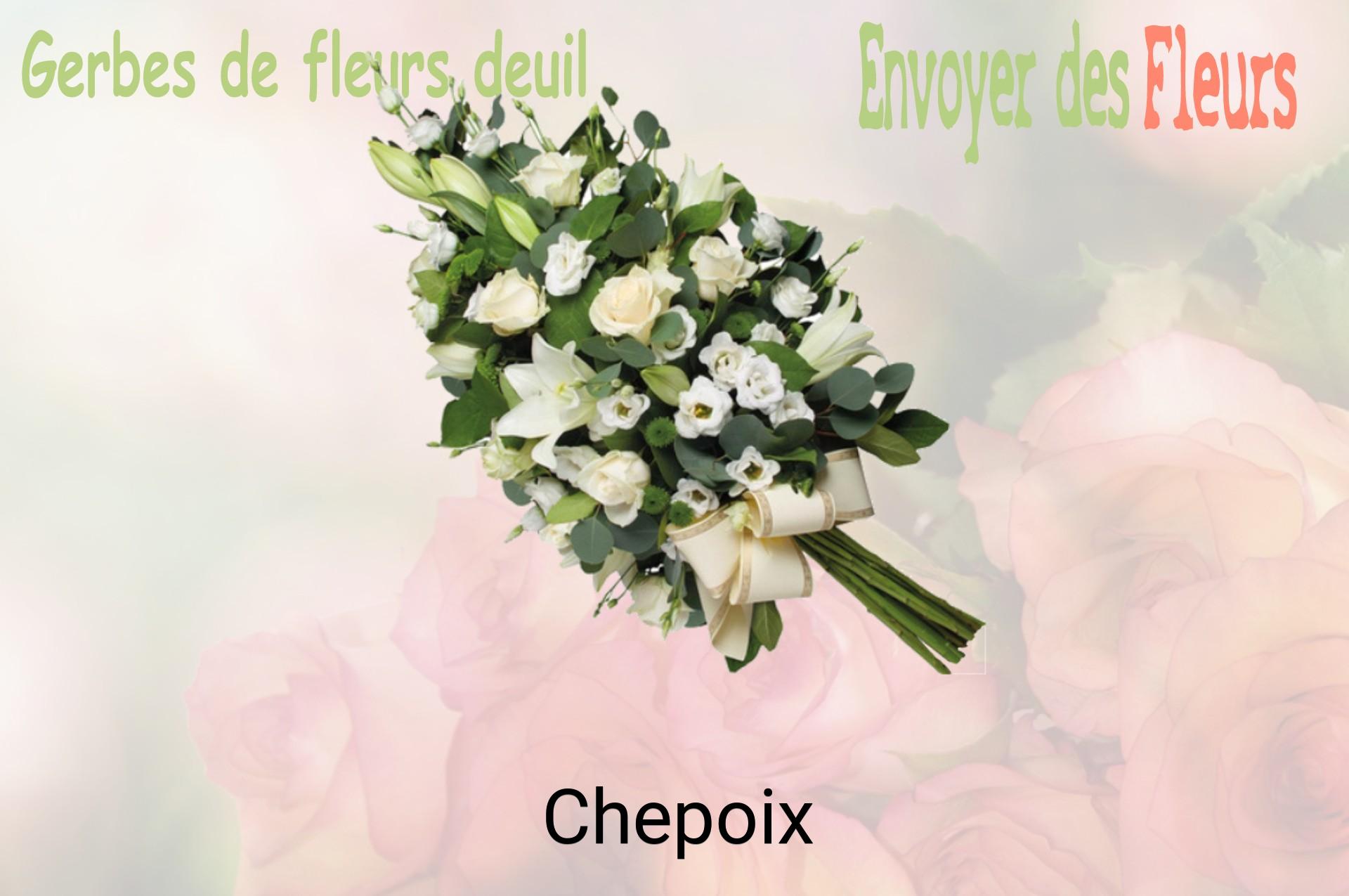 Gerbe de fleurs de deuil livrée à Chepoix